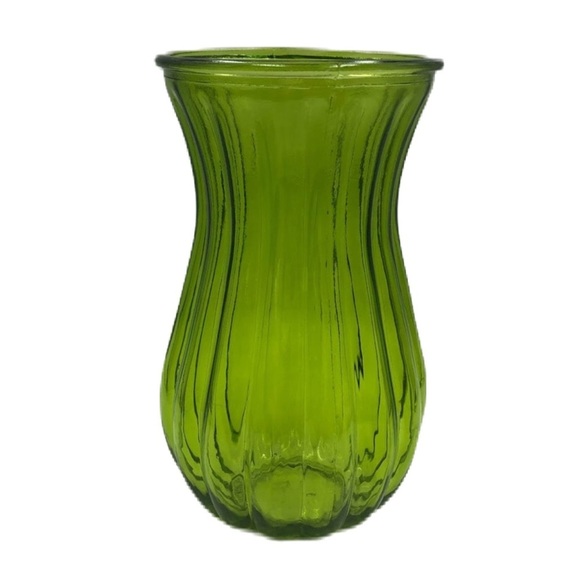 Vintage Green Glass Flower Plant Vase Indoor Tabletop Display Collectible Decor - Picture 1 of 12